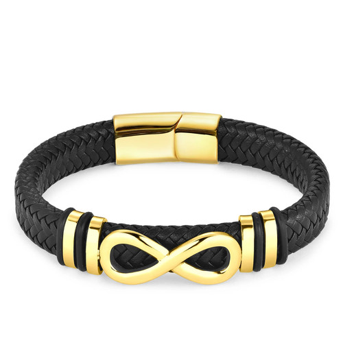 Classic Stainless Steel Leather Bracelet For Mens Chain Wristband Business Charm - Picture 14 of 28