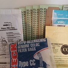 Assortment brand new Oreck CCXL sweeper bags TOTAL 19 BAGS