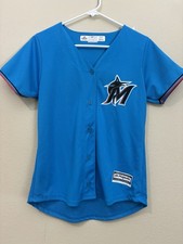 Majestic Coll Base MLB Miami Marlins women’s jersey blue S