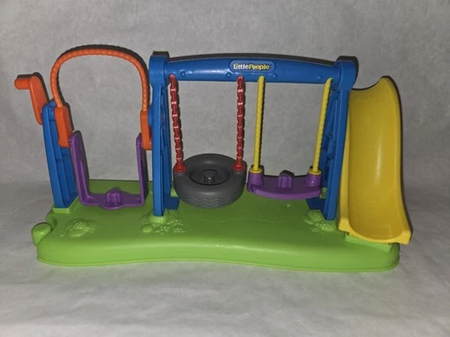 Vtg 2014 F.P MATTEL Little People PLAYGROUND w/Tire Swing Slide, HTF