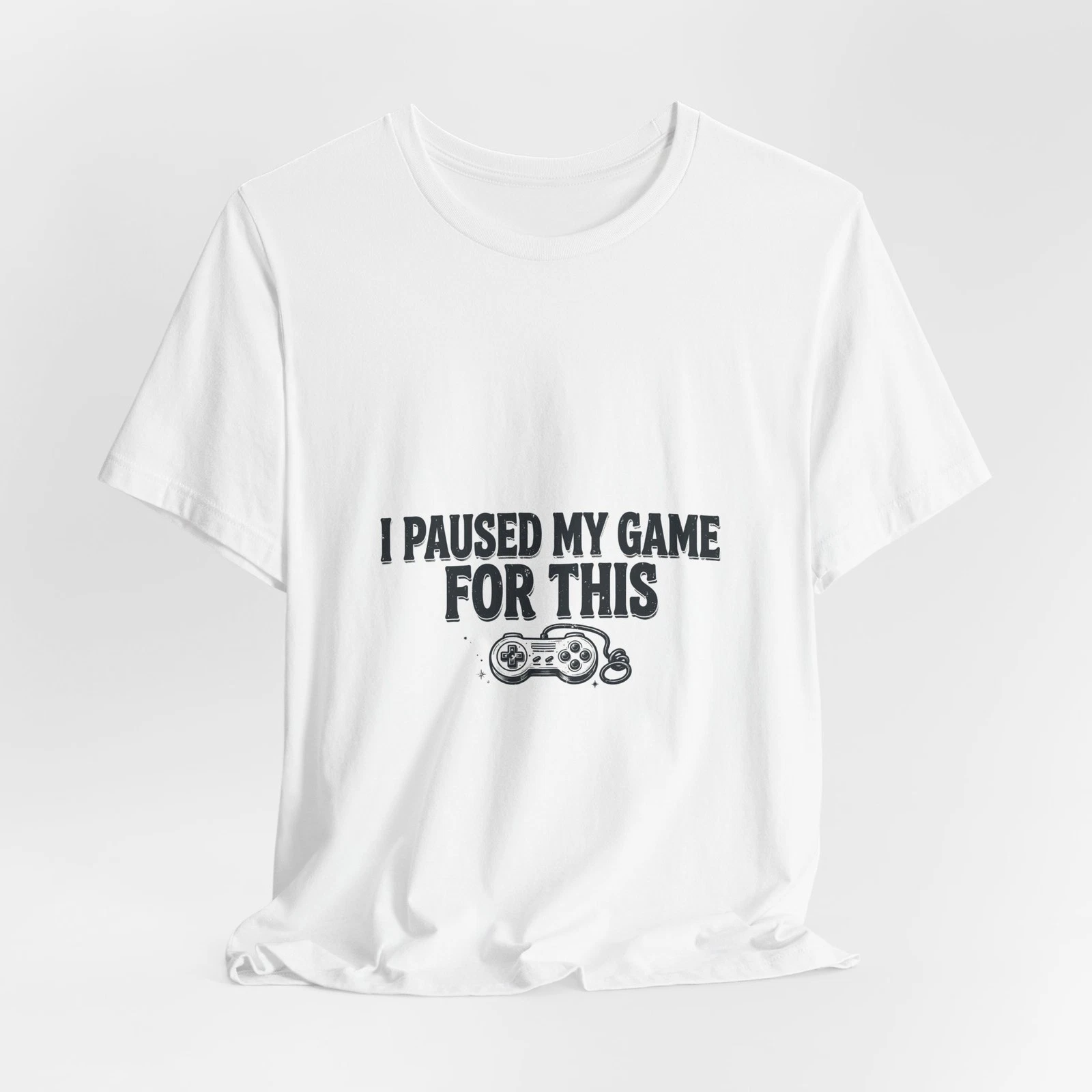 I Paused My Game For This Funny Graphic T-Shirt - Gamer Tee - product detail image 4