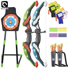 Bow and Arrow Set Kids LED Light Up Archery & Target Toys Gift fr Indoor Outdoor