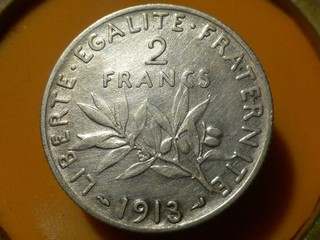 2 FRANCS SEMEUSE (ARGENT) 1913 MILLESIME TRES RARE & QUALITE TTB !