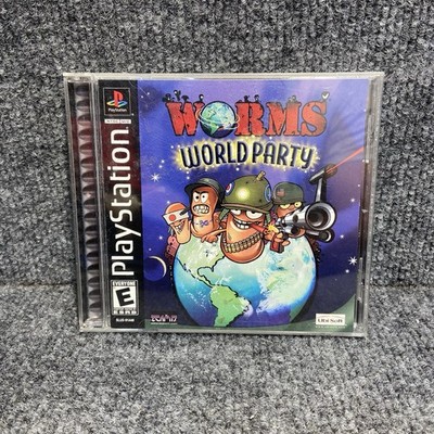 Worms World Party (Sony PlayStation 1, 2002) Complete W/ Manual PS1 Tested Works