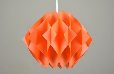 NORDISK SOLAR Danish Butterfly Pendelleuchte orange Vintage selten klein 70er