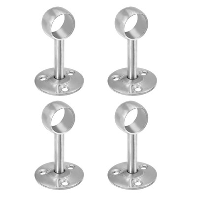 Wardrobe Pipe Bracket, 20mm Dia, Ceiling Mounted Rail Rod Support Socket 4pcs