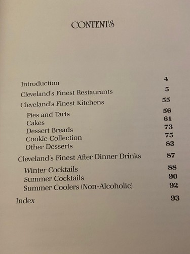 Cleveland Ohio Cleveland's Finest Desserts Famous Restaurants 1985 RARE! - Picture 2 of 6