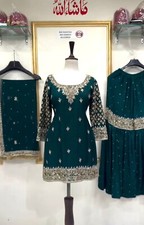 SALWAR KAMEEZ PAKISTANI INDIAN WEDDING PARTY WEAR DRESS BOLLYWOOD SUIT SHARARA
