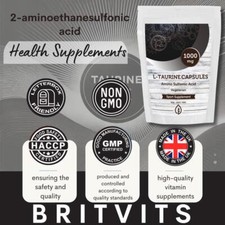 L-Taurine 1000mg 30 Veg Capsules ESential Amino Acid Supplement BRITVITS