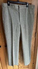 Vintage 70  s Kings Road Perma Prest Plaid Polyester Pants Sz 38 Stretch Ban Rol