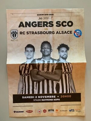 PROGRAMME ANGERS SCO - STRASBOURG 2 NOVEMBRE 2019 - Photo 1/3