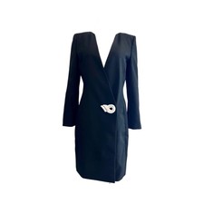 Givenchy Black Dress Coat With Crystals Size 40