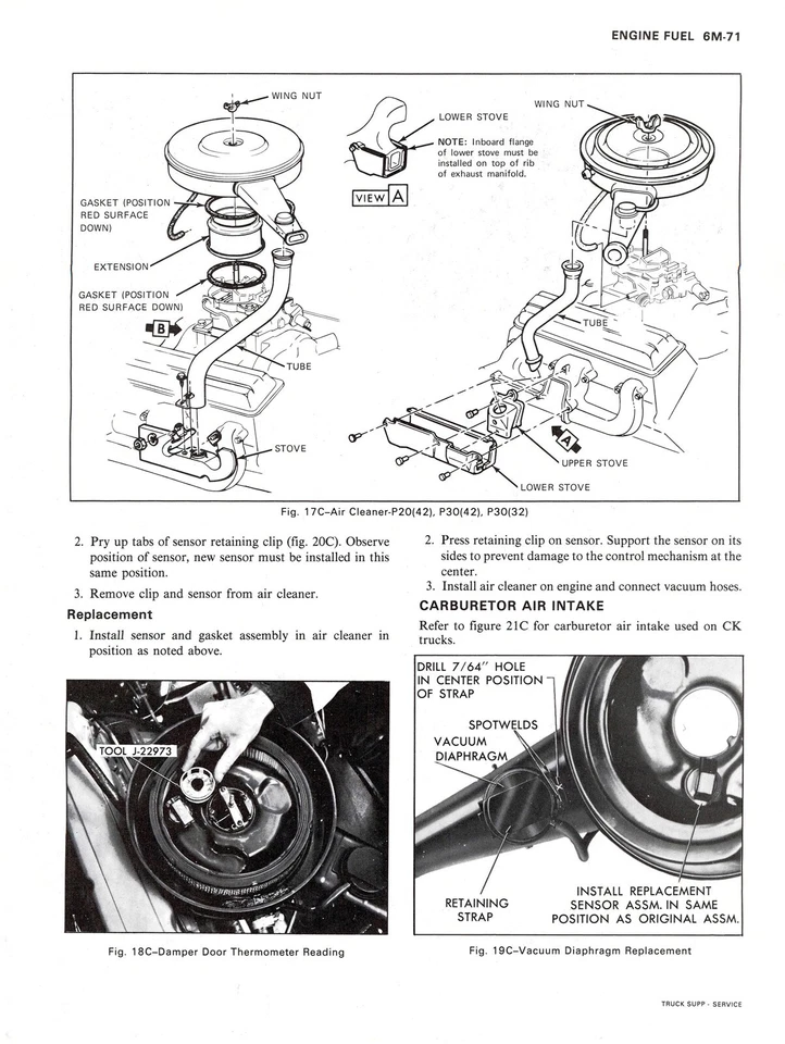 Chevrolet 1976 camioneta ligera servicio y revisión manual suplemento Foto 3 de 3