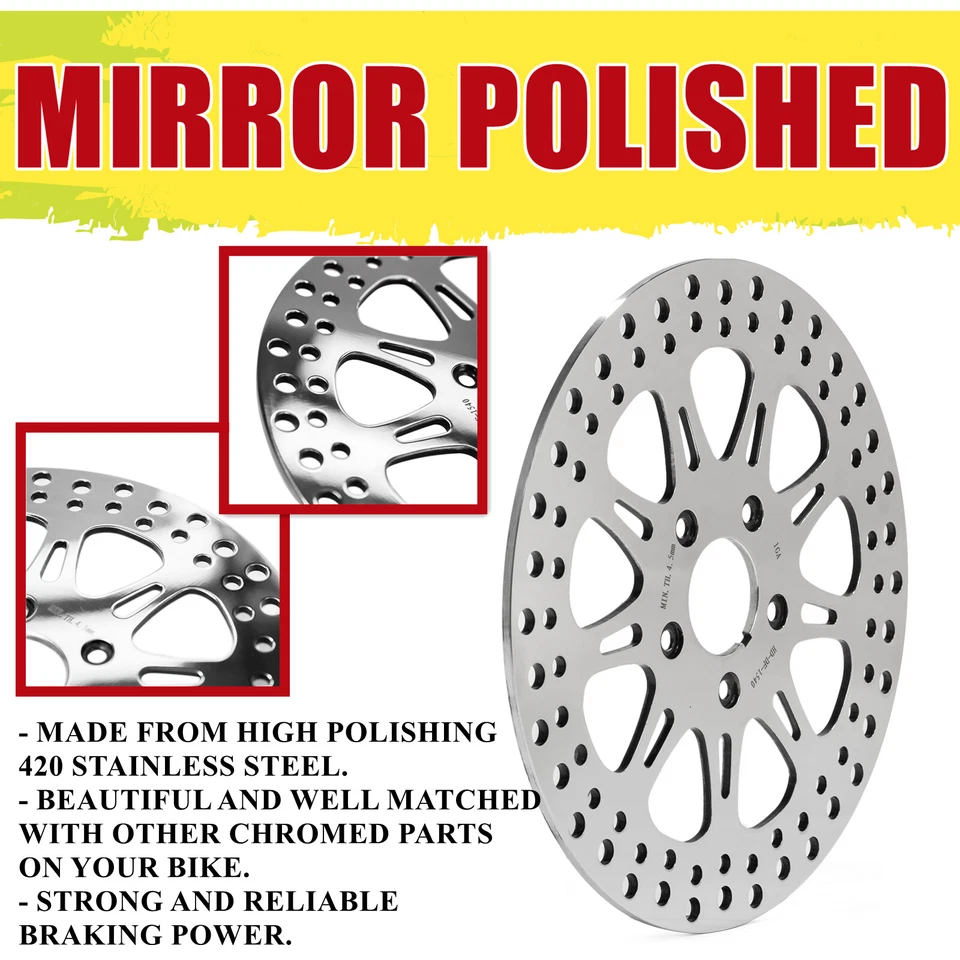 Pernos de rotores de freno delanteros traseros de 11,5" para Harley Sportster XL Dyna Fat Boy Softail Foto 2 de 4