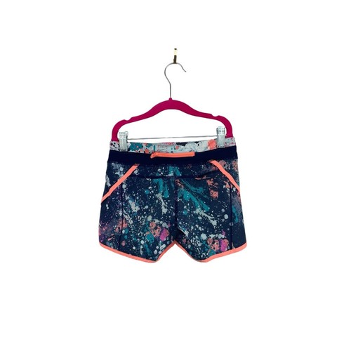 Ivivva By Lululemon Speedy Shorts Blue Splatter Girls Size 8 - Picture 2 of 5