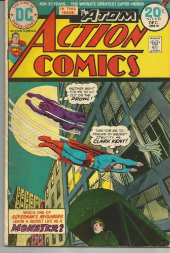 ACTION COMICS #430, 1973 VG+ SUPERMAN! The ATOM! - Afbeelding 1 van 4