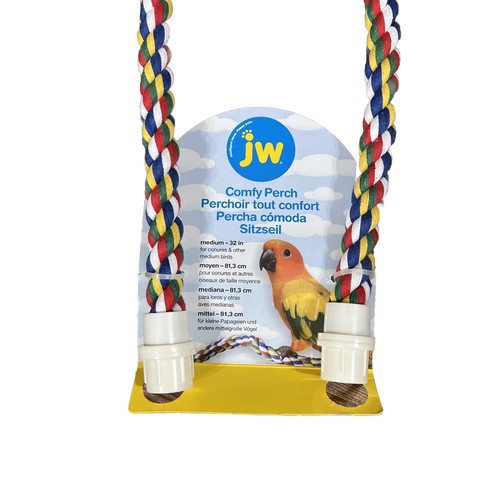 Pet Comfy Perch For Birds Flexible Multi-color Rope, Medium - 32" Length