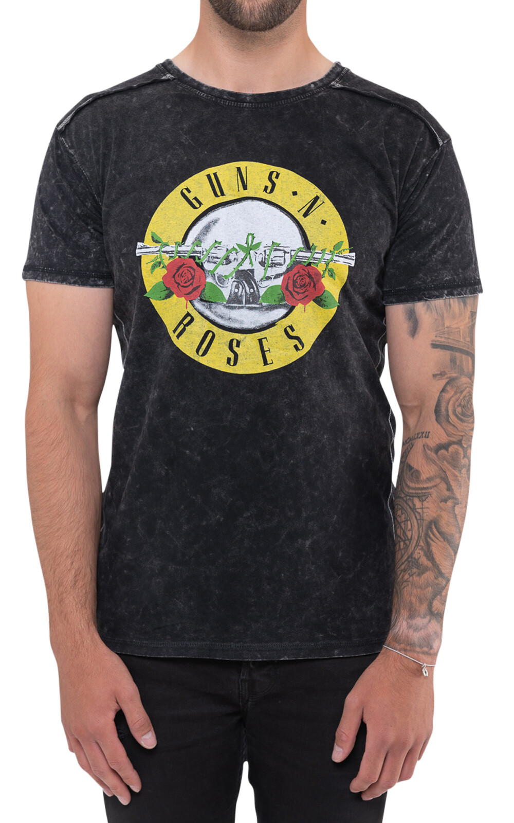 Guns N' Roses Classic Logo Ringer T-Shirt - Official Licensed Unisex Tee In Red - View #7