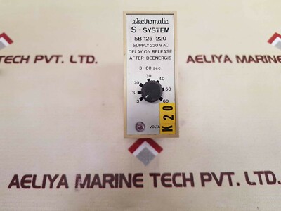 Electromatic S-System SB 125 220 Delay On Release After Deenergis 3-60 Sec
