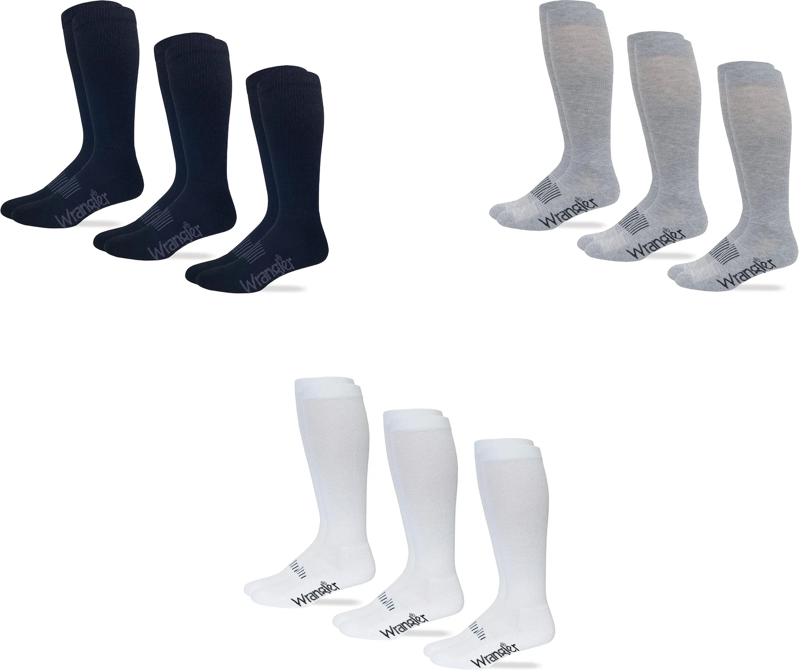 Wrangler Men's Lightweight Ultra-Dri Boot Socks (3 Pairs)