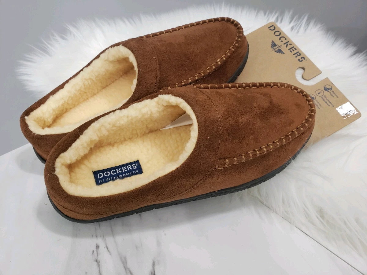 NWT Dark Tan Dockers Slippers DOCKERS Moccasin Suede Slippers for Men for sale | eBay main image 2