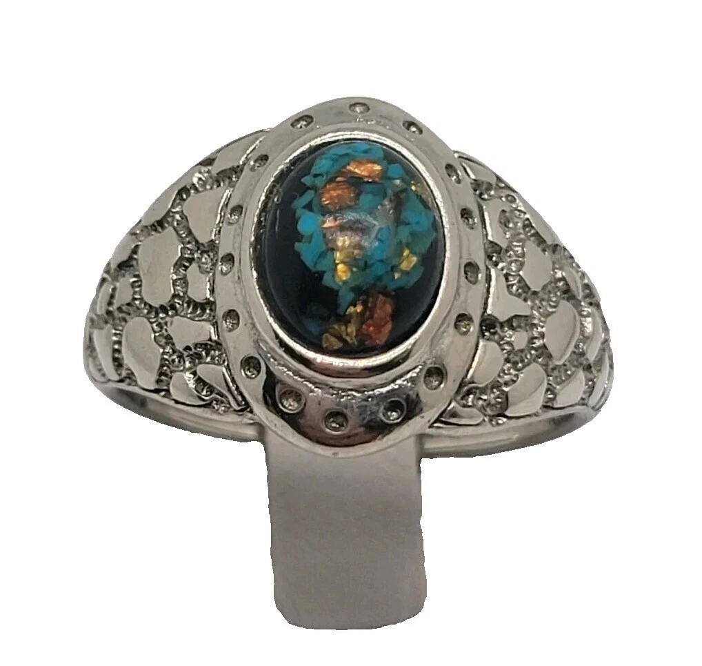 Кольца для мужчин с бирюзой посеребренные