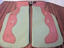 Vtg Child Cowboy Chaps Roberts Rodeo Equipment Strong City Kansas KS Naugahyde