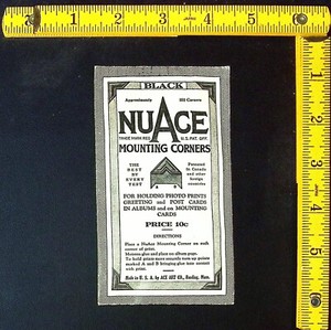 NuAge Mounting Corners - Standard (Medium) Black - Full unopened pack.  Vintage