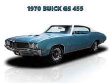 1970 Buick Gs 455 New Metal Sign Original Look In Blue White 1970 Buick Gs 455 New Metal Sign Original Look In Blue White