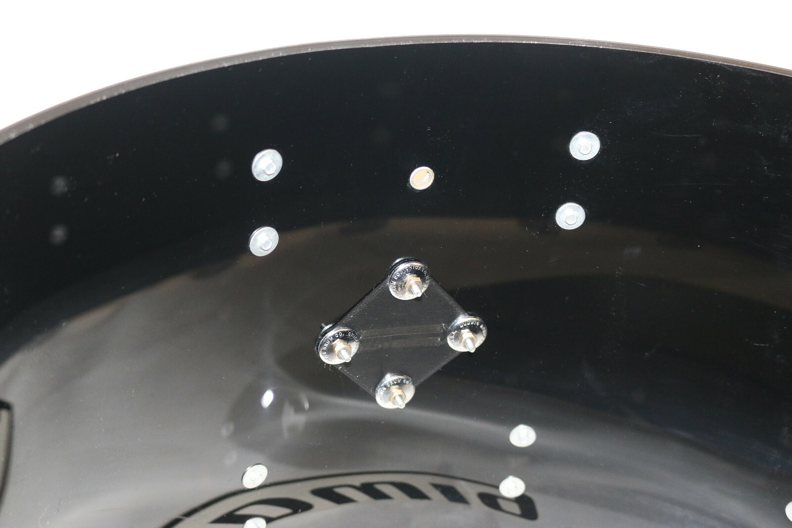 3D Printed Black Bass Drum Cover Plate for Vintage Ludwig Classic