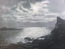 Moonlit Coastal Scene Postcard Raphael Tuck Moonlight Sea 