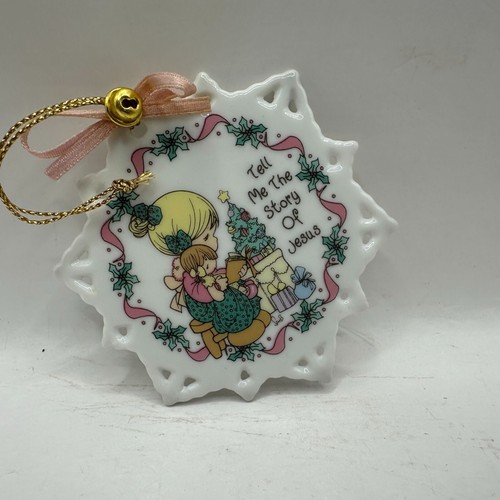 Precious Moments Ceramic Ornament Tell Me The Story Of Jesus Holiday 1994 Enesco