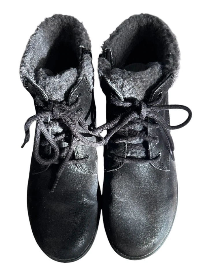 Clarks Cloudsteppers Negro Gamuza Cuero Cremallera Lateral Cordones Botines Mujer 8.5 Foto 2 de 4