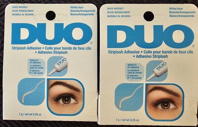 LOT OF 2 DUO Eyelash Adhesive (glue)-7g White/Clear for strip false Eyelash 