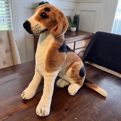 Melissa Doug Beagle Hound Realistic Dog 20” Plush! Harrier Dog