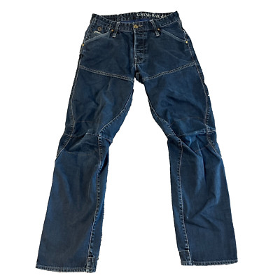Herren Tapered Fit Jeans G-Star Raw Motor 5620 Dunkelblau 100% Baumwolle W28 L30