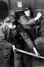 Engine Driver And Fireman At Work 1954 4x6 PHOTO