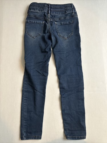 Girl's Pants Mudd Brand Size 10 Blue Jeans Button Front and Patchwork knees - Picture 6 of 6