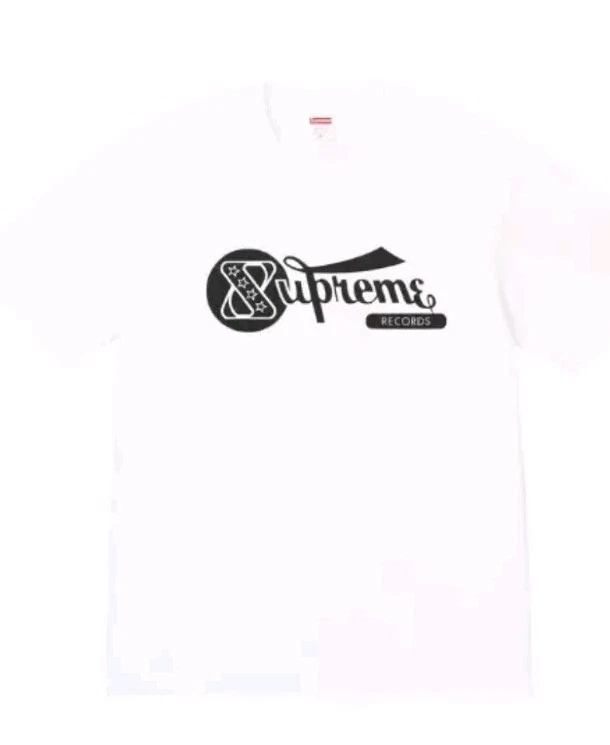 T shirt blanc Supreme Records XXL SS24 Skate Streetwear logo 2001 remake confirmé