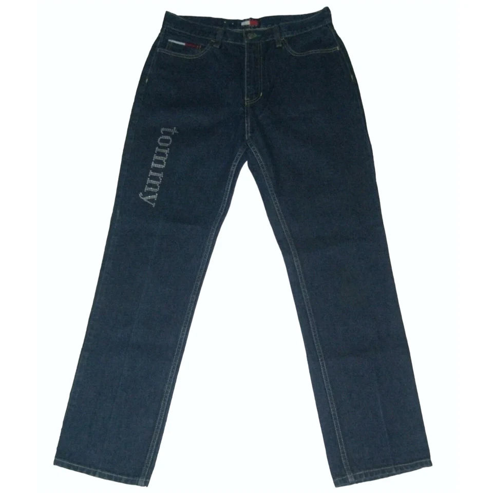 Jeans Tommy Hilfiger Vintage Años 90 Mamá Cintura Alta Deletrear Brillo Hip Hop y2k Foto 4 de 4