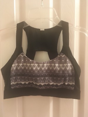 PREOWN ALO SPORTS BRA SIZE-M COLOR- GRAY/ BLACK PATTERN | eBay