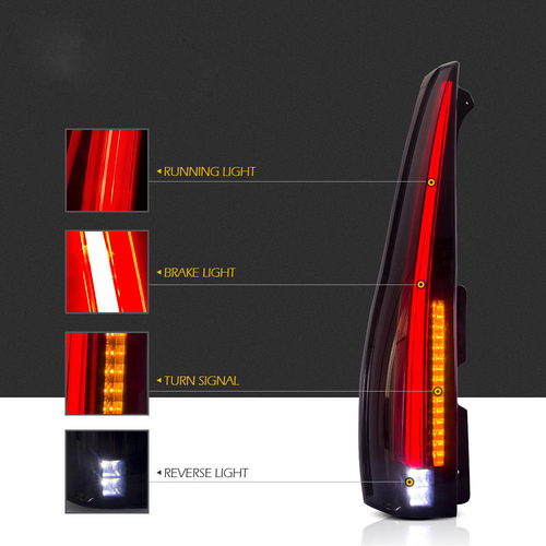 Set of For 07-14 GMC Yukon Chevy Chevrolet Suburban Tahoe Smoked LED Tail Lights - Picture 5 of 6