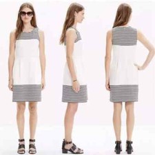 Madewell DRESS (Small) NEW/NWT Fit & Flare SLEEVELESS Black & White STRIPED Zip