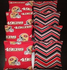 ALL WEATHER SAN FRANSISCO 49er Cornhole Bean Bags Resin Filled WATERPROOF