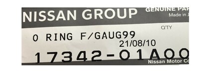 Genuine Nissan O Ring Seal for Fuel Tank Sender Unit 17342-01A00