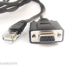 4pcs 1.5M/5FT Black RJ45 Male to Serial DB9 9pin Female Lan Router Adapter Cable