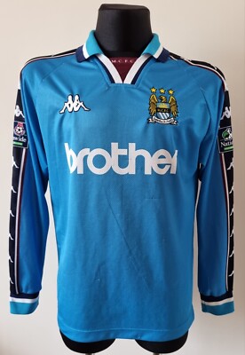 Manchester City 1997 - 1999 Home football Kappa Player Issue Manchester City 1997 - 1999 Home football Kappa Player Issue
