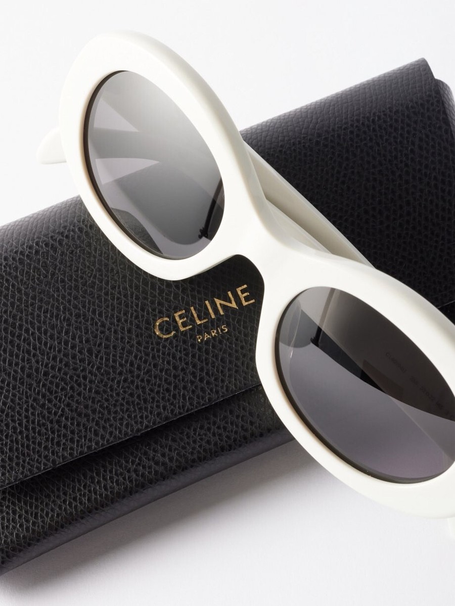 Celine CL40194U 25A Triomphe Oval Women Sunglasses Ivory