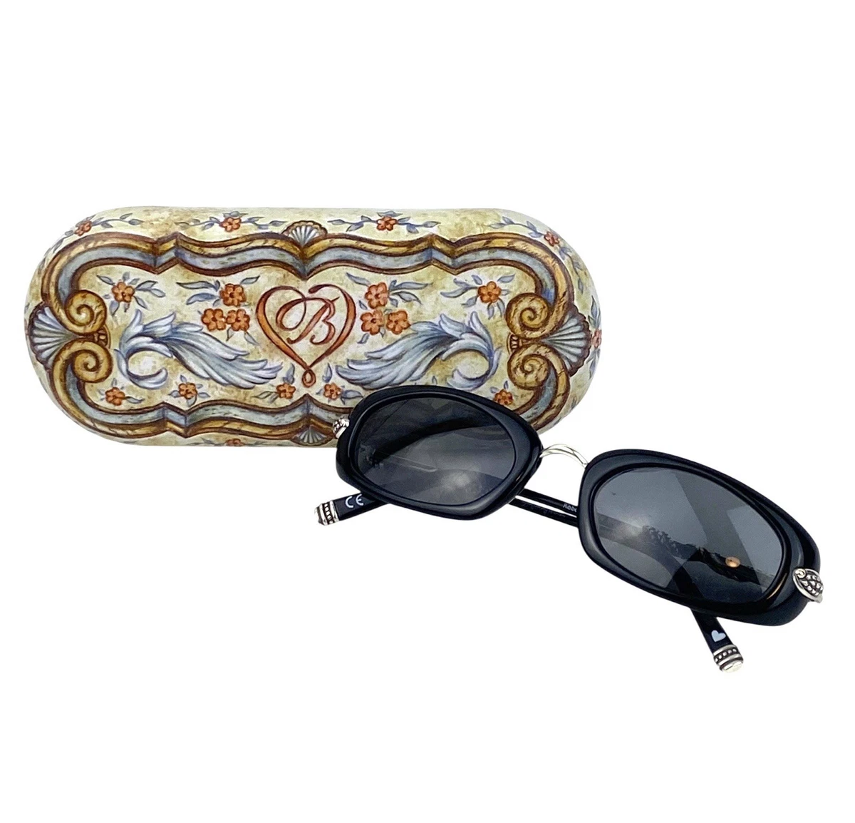 Vintage Brighton Black Oval Women\'s Sunglasses Brighton Silver Black Sunglasses for Women for sale | eBay main image 2