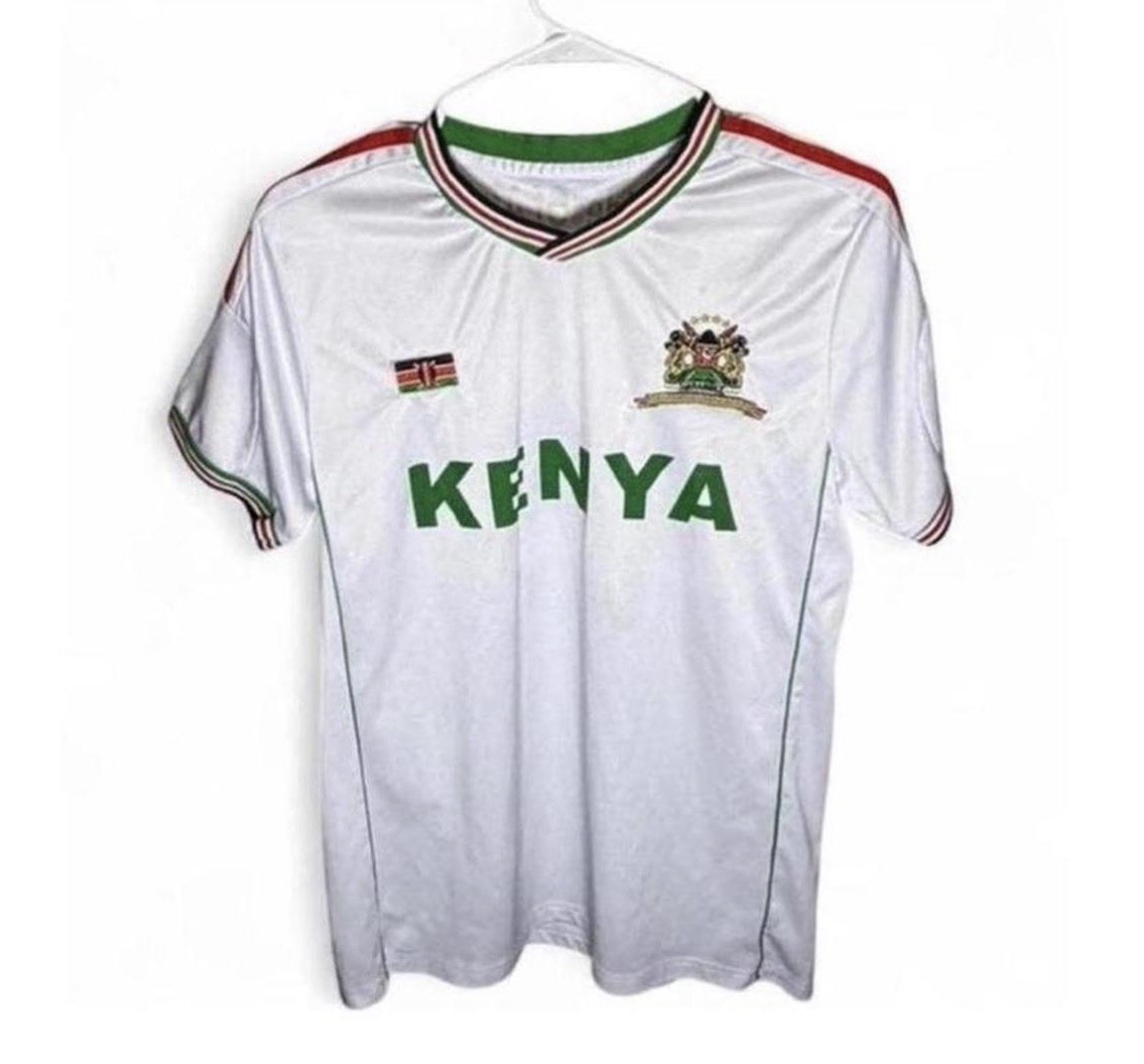 Vintage White Football Kenya Harambee Stars Soccer Jersey - The Pride Of Africa